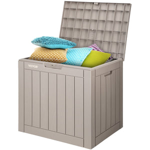 VEVOR Deck Box, 31 Gallon Outdoor Storage Box, 22.1" x 17.1" x 20.9" , Waterproof PP Deckbox with Aluminum Alloy Padlock, for Patio Furniture, Pool Toys, Garden Tools, Outdoor Cushions, Gray - Premium Deck Box from VEVOR - Just $67.19! Shop now at Rapidvehicles