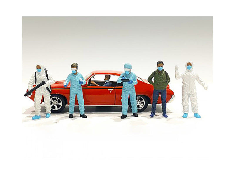 Hazmat Crew 6 piece Figurine Set for 1/18 Scale Models by American Diorama free shipping USA