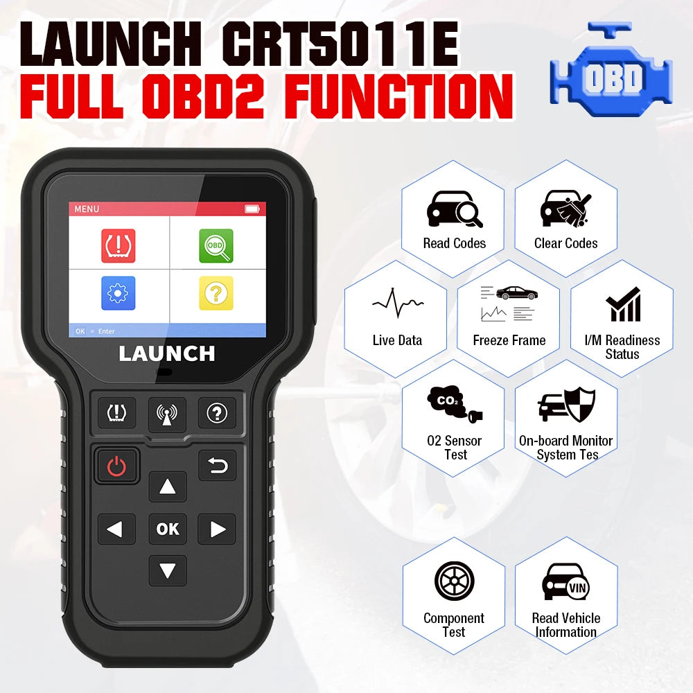 LAUNCH X431 Tire Pressure Sensor Program Relearn Activation CRT5011E TPMS Diagnostic Tools and 315MHz/433MHz RF-Sensor Optional