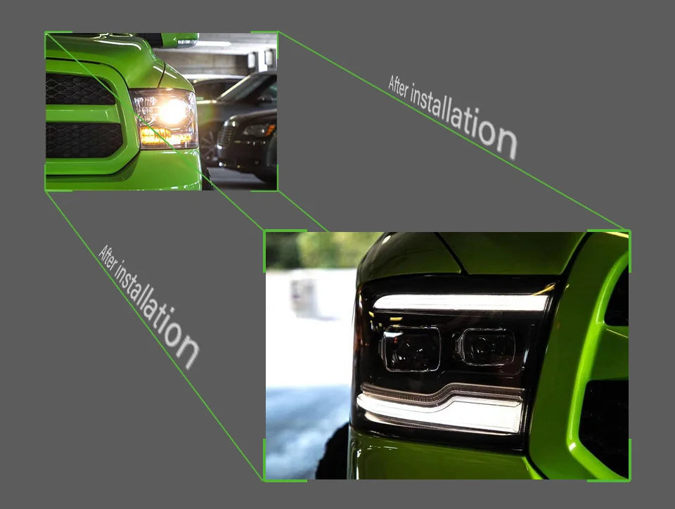 Head Lamp For Dodge Ram1500 2009-2018 Head Lights Led Fog Lights DRL Daytime Running Lights Tuning Car Accessories Ram2500