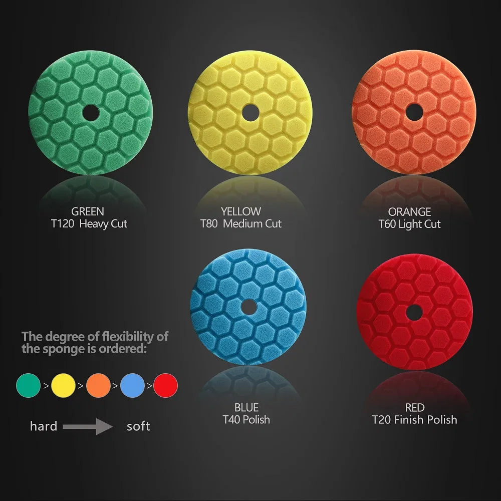 Color: GRAY, Material: Sponge, Ships From: CN - (Bulk Sales) SPTA 3"(80mm)/5"(125mm)/6"(150mm) Hex-Logic Car Sponge Polishing Buffing Pads For DA/RO/GA Auto Buffer Polisher - Premium Car Wash & Maintenance from SPTA - Just $134.37! Shop now at Rapidvehicles