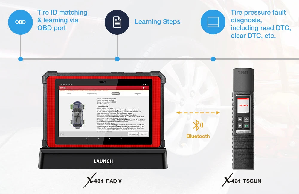 LAUNCH X431 I-TPMS TPMS Tire Pressure Diagnostic Tools Active/ Relearn/Program 315Mhz 433Mhz RF-Sensor for X431 V/V+/PRO3S/PAD V