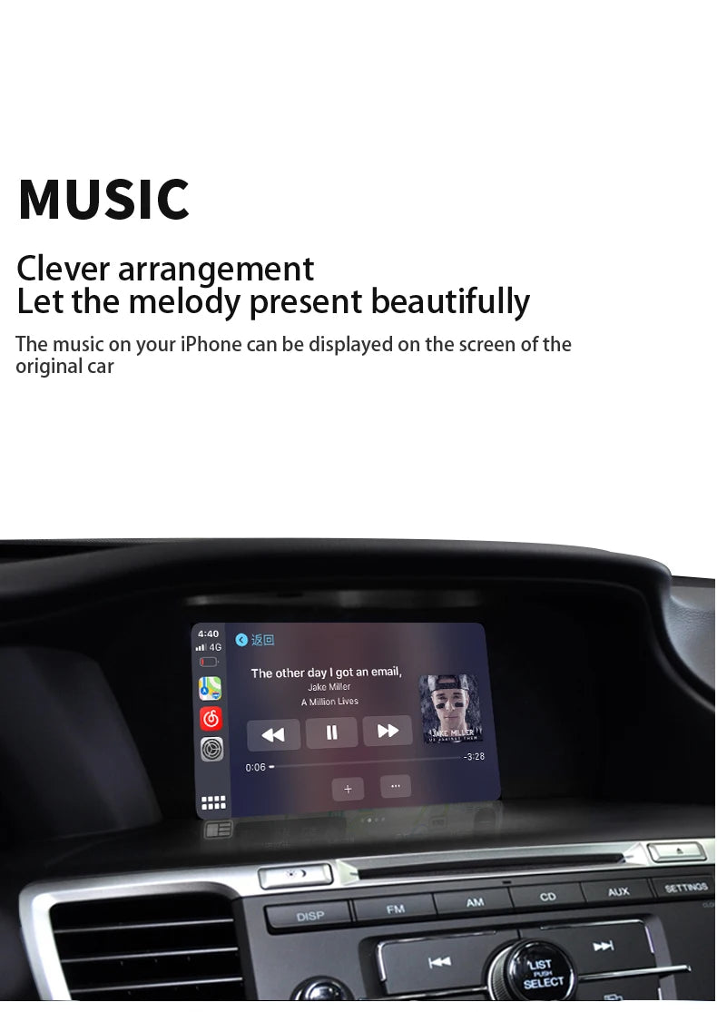 Car Media Player For Honda Accord 9 9.5,2013 2014 2015 2016 2017 5G Wireless Carplay Android Auto Bluetooth Phones, Music