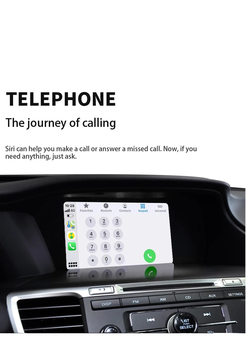 Car Media Player For Honda Accord 9 9.5,2013 2014 2015 2016 2017 5G Wireless Carplay Android Auto Bluetooth Phones,  Music