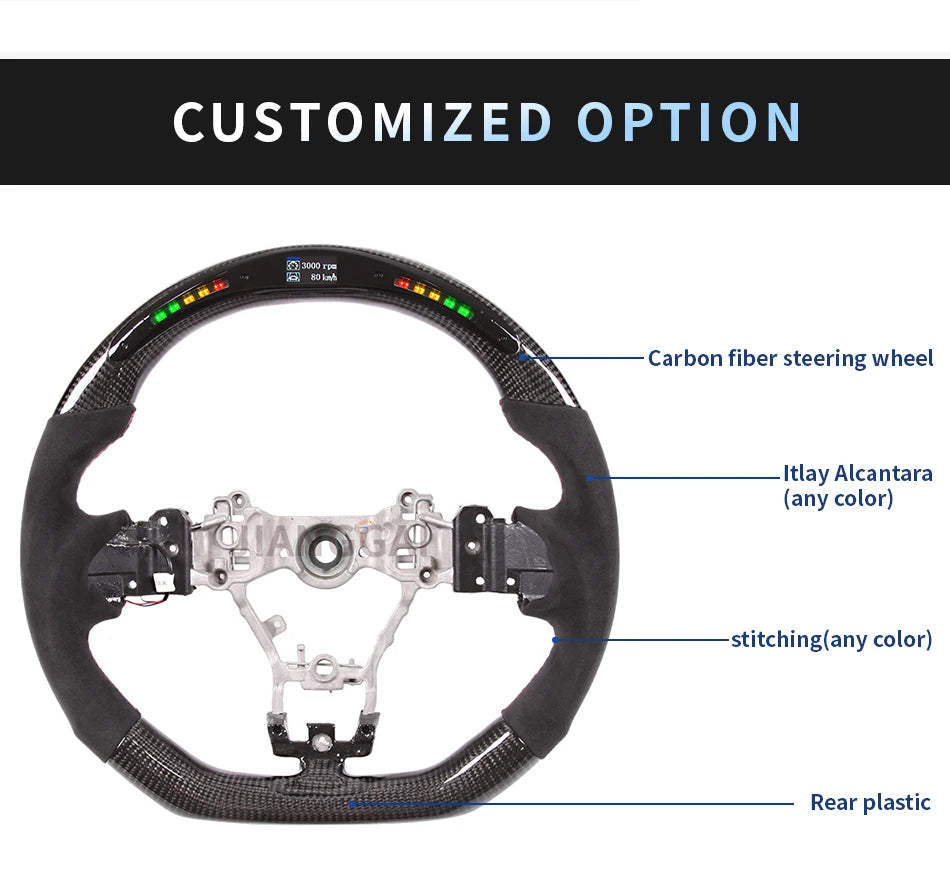 Carbon Fiber LED Steering Wheel Fit For Subaru stt/sti/ wrx 86 brz 2015-2021 Itlay Alcantara