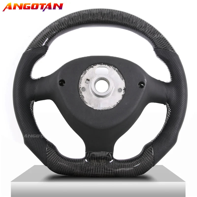 Steering Wheel For VW MK4 MK5 MK6 GTI Carbon Fiber Steering Wheel with LED Perforated Leather