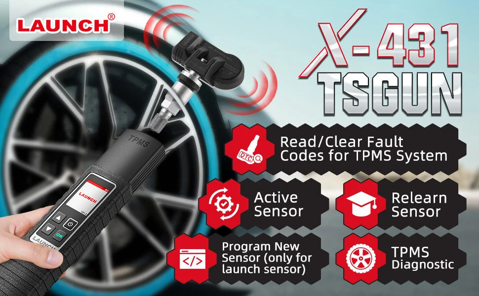 LAUNCH X431 I-TPMS TPMS Tire Pressure Diagnostic Tools Active/ Relearn/Program 315Mhz 433Mhz RF-Sensor for X431 V/V+/PRO3S/PAD V