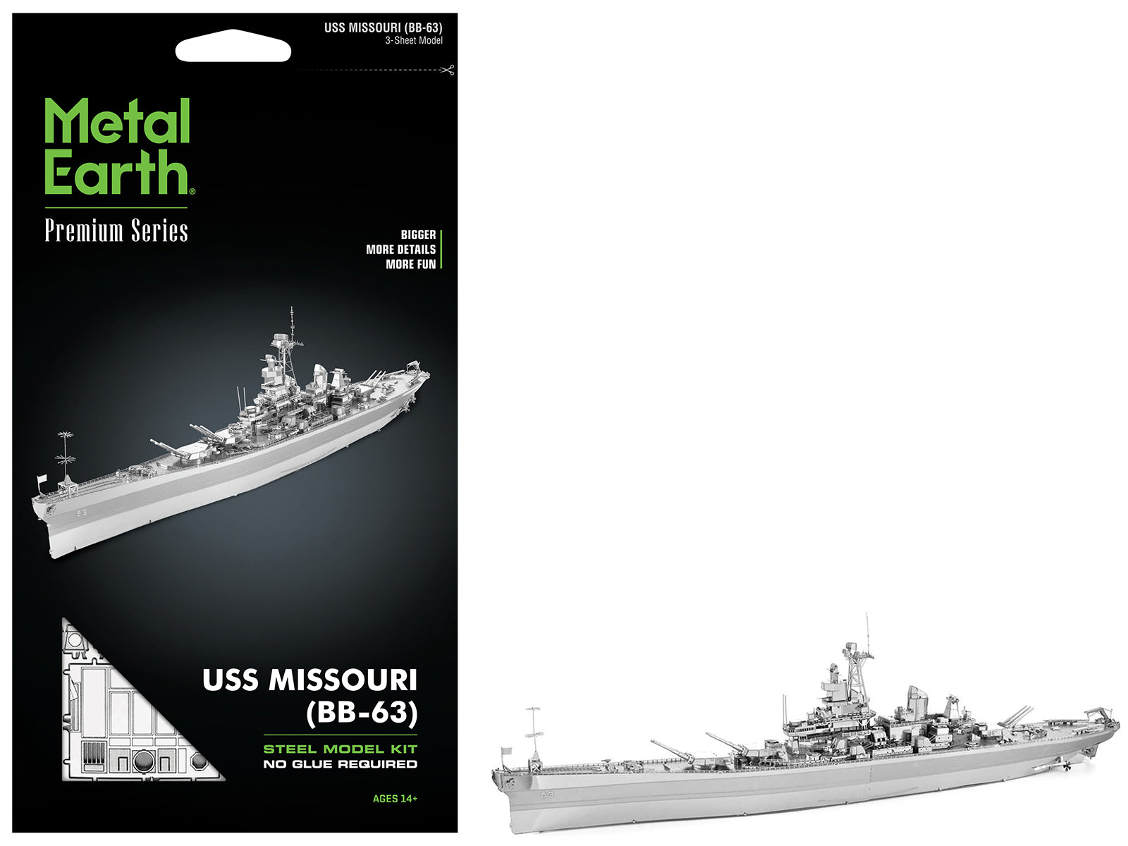 Model Kit USS Missouri (BB-63) Navy Battleship (Challenging Difficulty) Steel Model by Metal Earth - Use code SHOPAPP15 to get 15 percent off free shipping USA