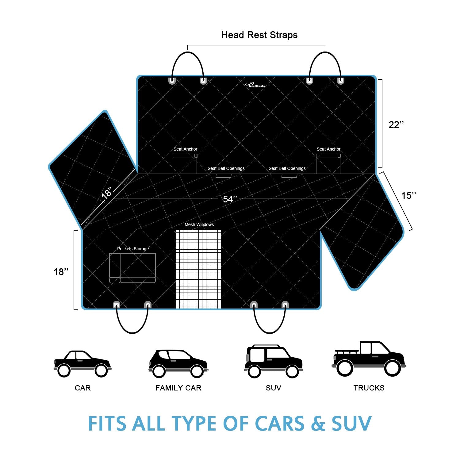 Pet Seat Cover for Cars, Trucks and SUVs - Premium Pets from Tan Cress - Just $50.99! Shop now at Rapidvehicles