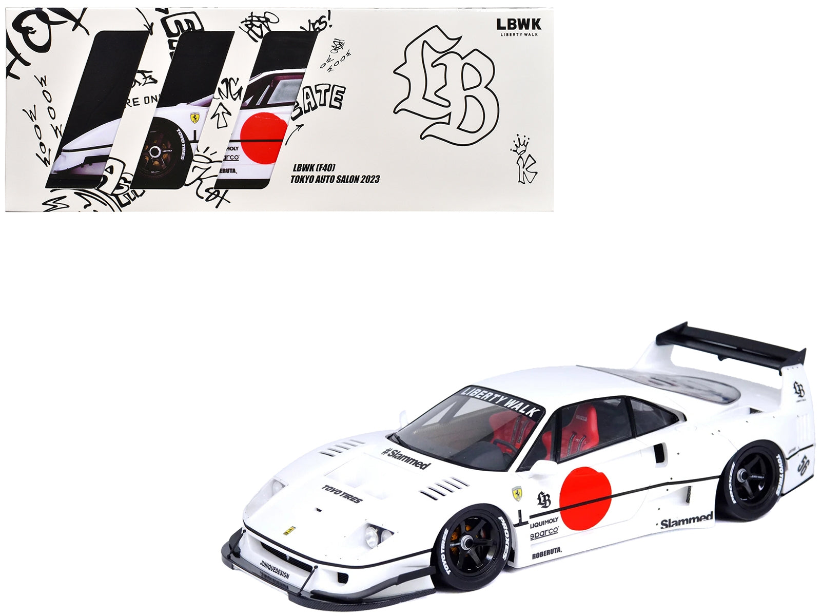 LBWK (Liberty Walk) F40 White with Graphics "Tokyo Auto Salon - Premium Other from Inno Models - Just $389.99! Shop now at Rapidvehicles