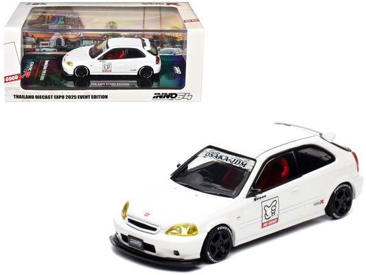 Honda Civic Type R (EK9) RHD (Right Hand Drive) White "Thailand Diecast Expo 2025 Event Edition" 1/64 Diecast Model Car by Inno Models