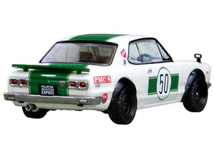 Nissan Skyline 2000 GT-R (KPGC10) #50 RHD (Right Hand Drive) White with Green Stripes "Malaysia Diecast Expo Event Edition" (2023) 1/64 Diecast Model Car by Inno Models - Premium Nissan Models from Inno Models - Just $40.99! Shop now at Rapidvehicles