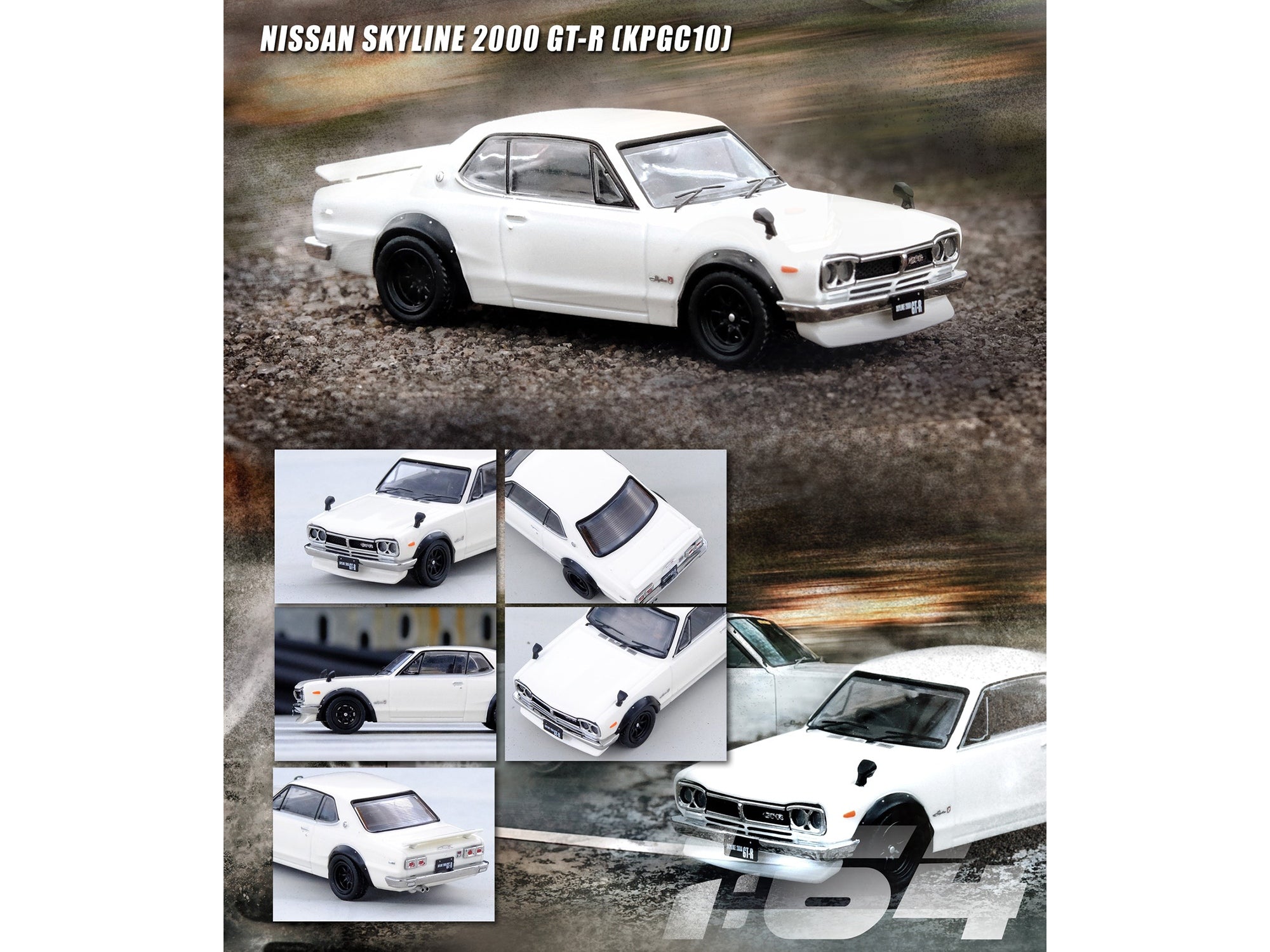 Nissan Skyline 2000 GT-R (KPGC10) RHD (Right Hand Drive) White 1/64 Diecast Model Car by Inno Models - Premium Nissan Models from Inno Models - Just $33.99! Shop now at Rapidvehicles