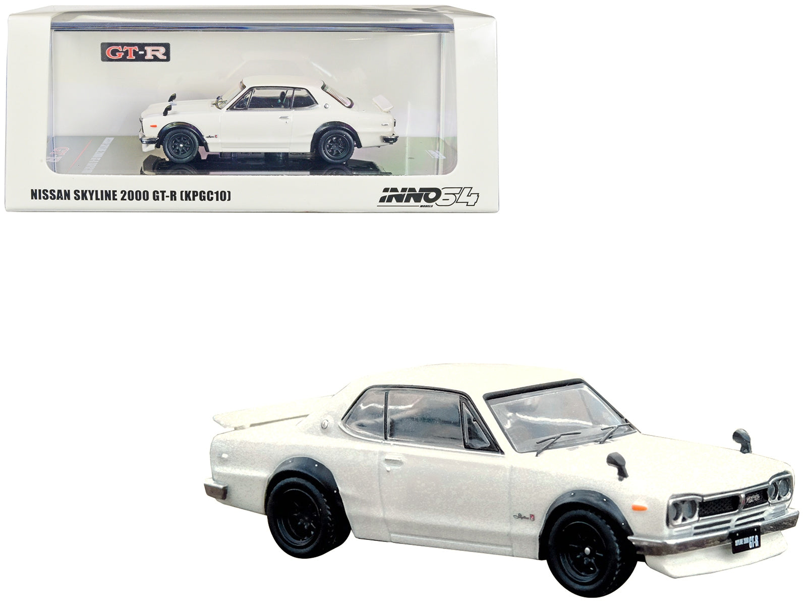 Nissan Skyline 2000 GT-R (KPGC10) RHD (Right Hand Drive) White 1/64 Diecast Model Car by Inno Models - Premium Nissan Models from Inno Models - Just $33.99! Shop now at Rapidvehicles