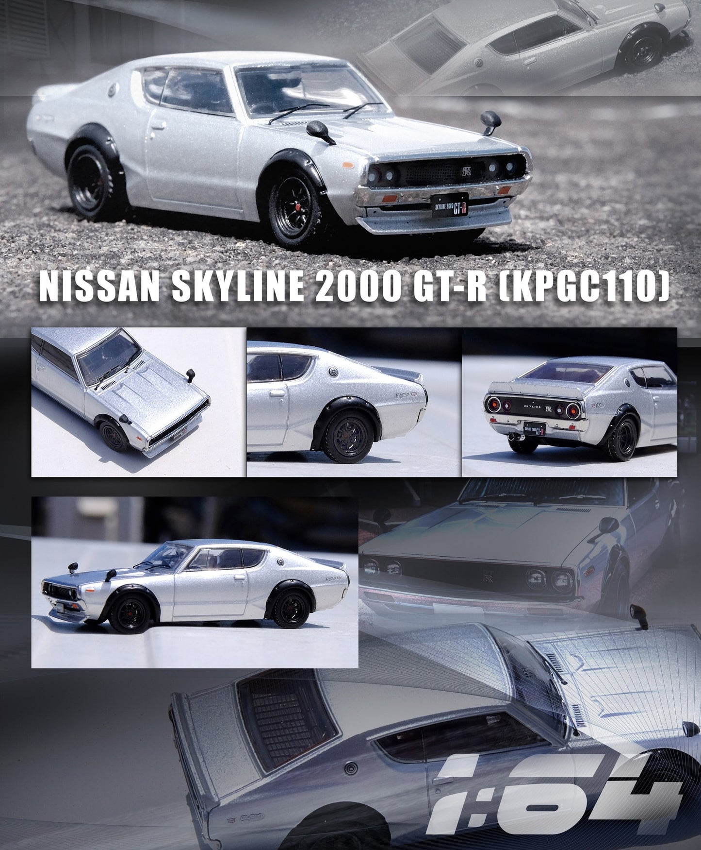 Nissan Skyline 2000 GT-R (KPGC110) RHD (Right Hand Drive) Silver - Premium Nissan Models from Inno Models - Just $53.99! Shop now at Rapidvehicles