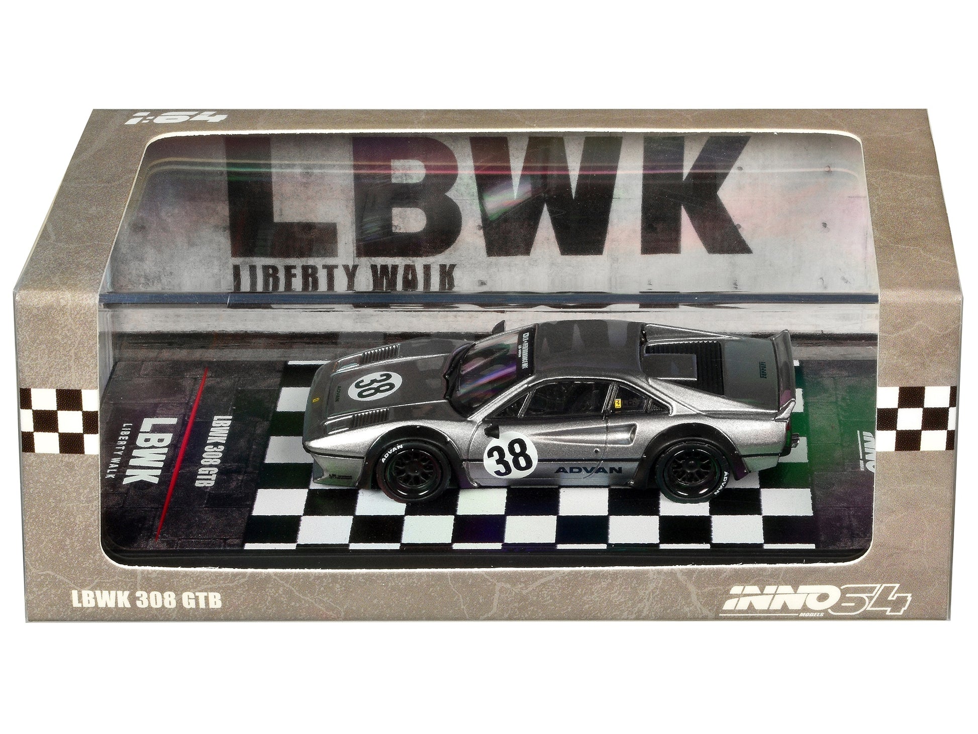 LBWK (Liberty Walk) 308 GTB #38 Gray Metallic 1/64 Diecast Model - Premium Ferrari Models from Inno Models - Just $51.29! Shop now at Rapidvehicles