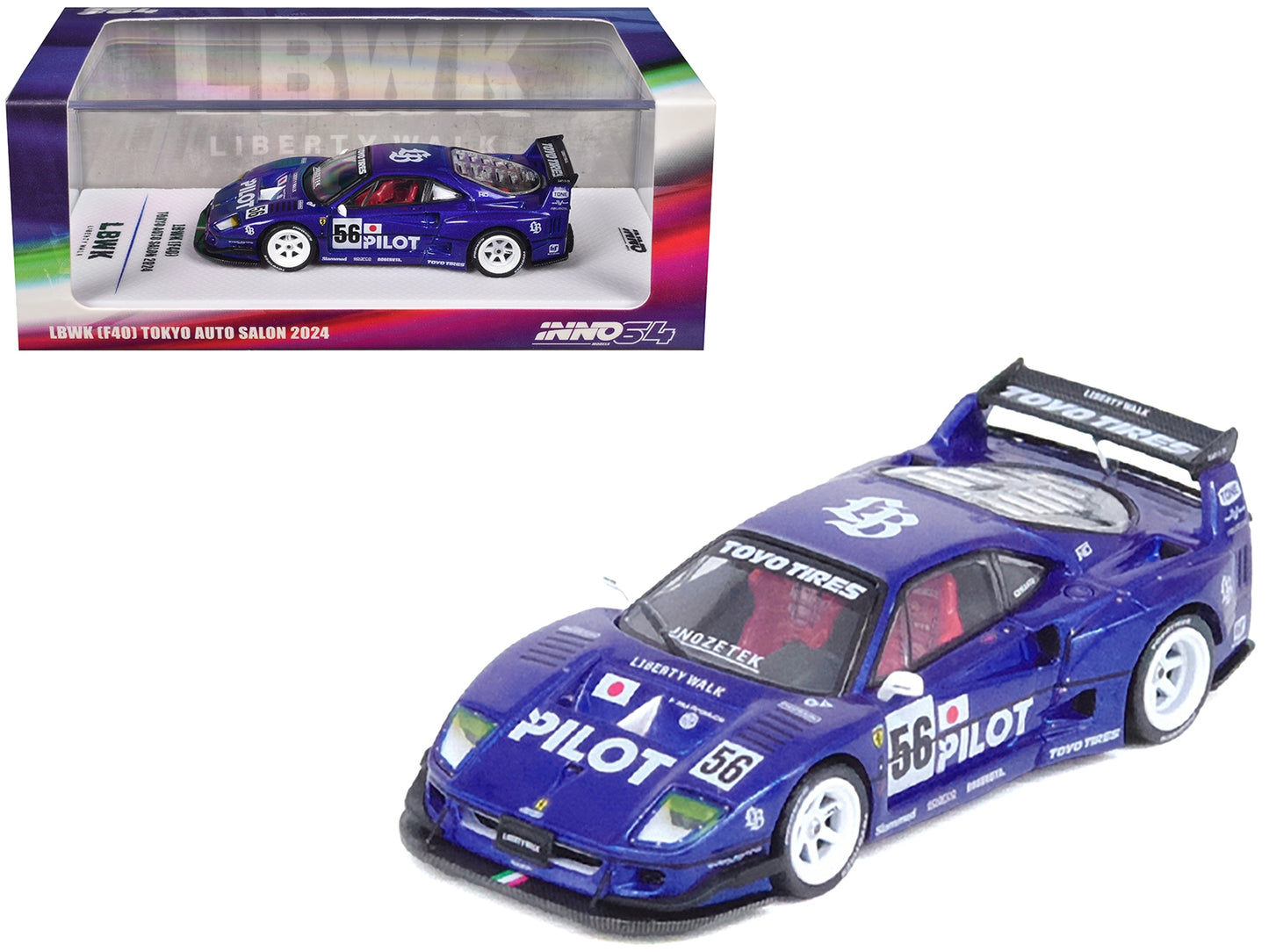 LBWK (Liberty Walk) F40 #56 Blue "Tokyo Auto Salon 2024" 1/64 - Premium Other from Inno Models - Just $57.99! Shop now at Rapidvehicles