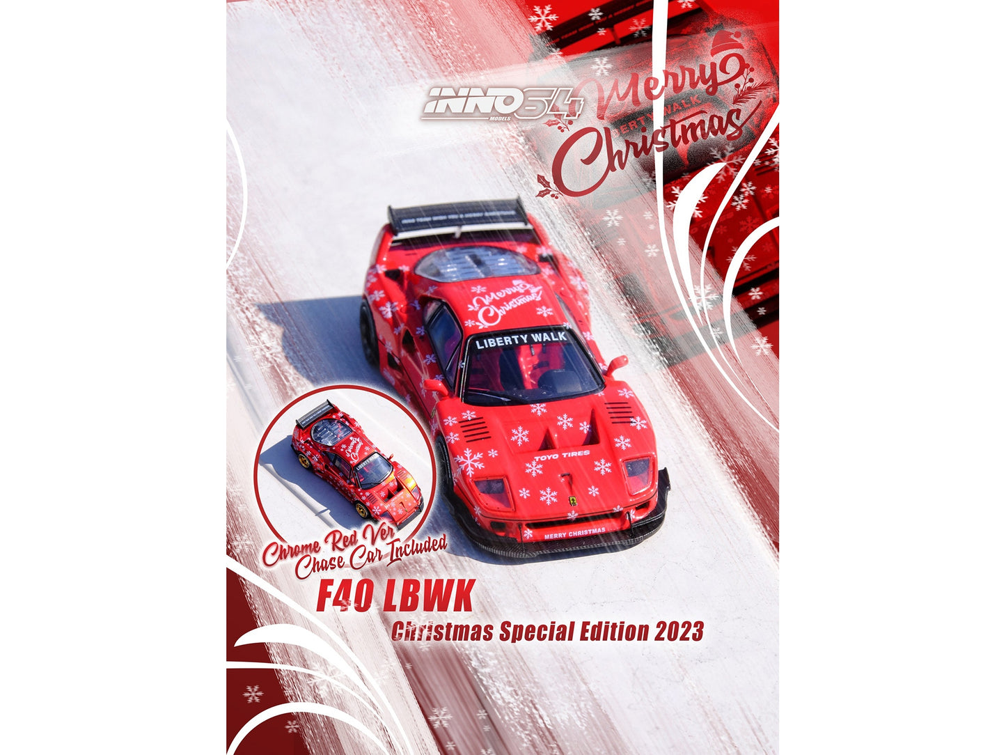 LBWK (Liberty Walk) F40 Red with Graphics "Christmas 2023 Special