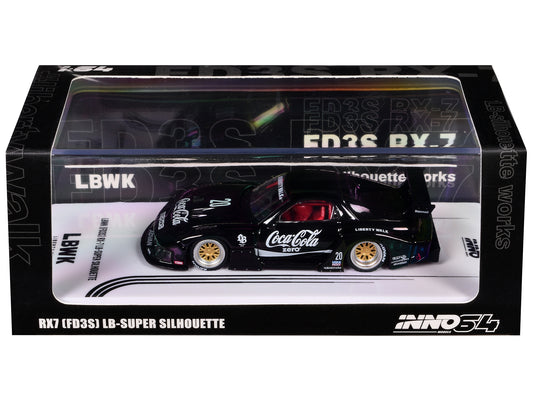 Mazda RX7 (FD3S) LB-Super-Silhouette RHD (Right Hand Drive) #20 "Coca-Cola Zero" Black 1/64 Diecast Model Car by Inno Models free shipping USA