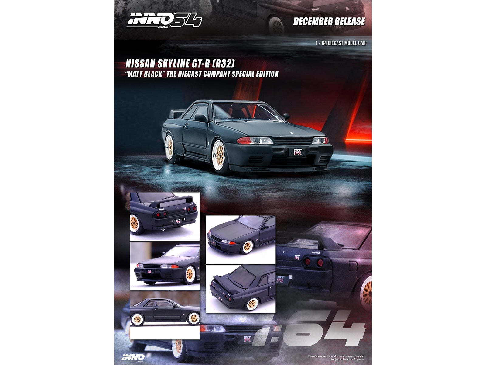 Nissan Skyline GT-R (R32) RHD (Right Hand Drive) Matt Black "The Diecast Company Special Edition" 1/64 Diecast Model Car by Inno Models - Premium Nissan Models from Inno Models - Just $33.99! Shop now at Rapidvehicles