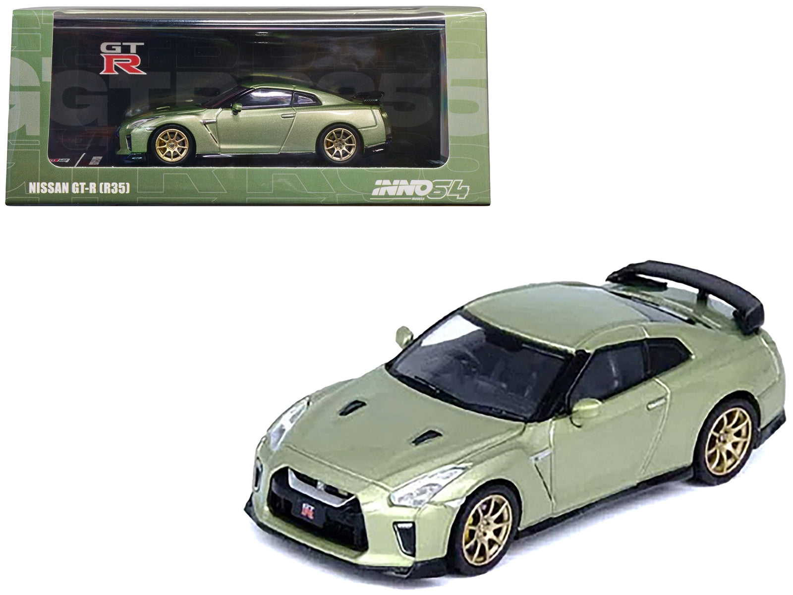 Nissan GT-R (R35) RHD (Right Hand Drive) Millennium Jade Green Metallic 1/64 Diecast Model Car by Inno Models - Premium Nissan Models from Inno Models - Just $35.23! Shop now at Rapidvehicles