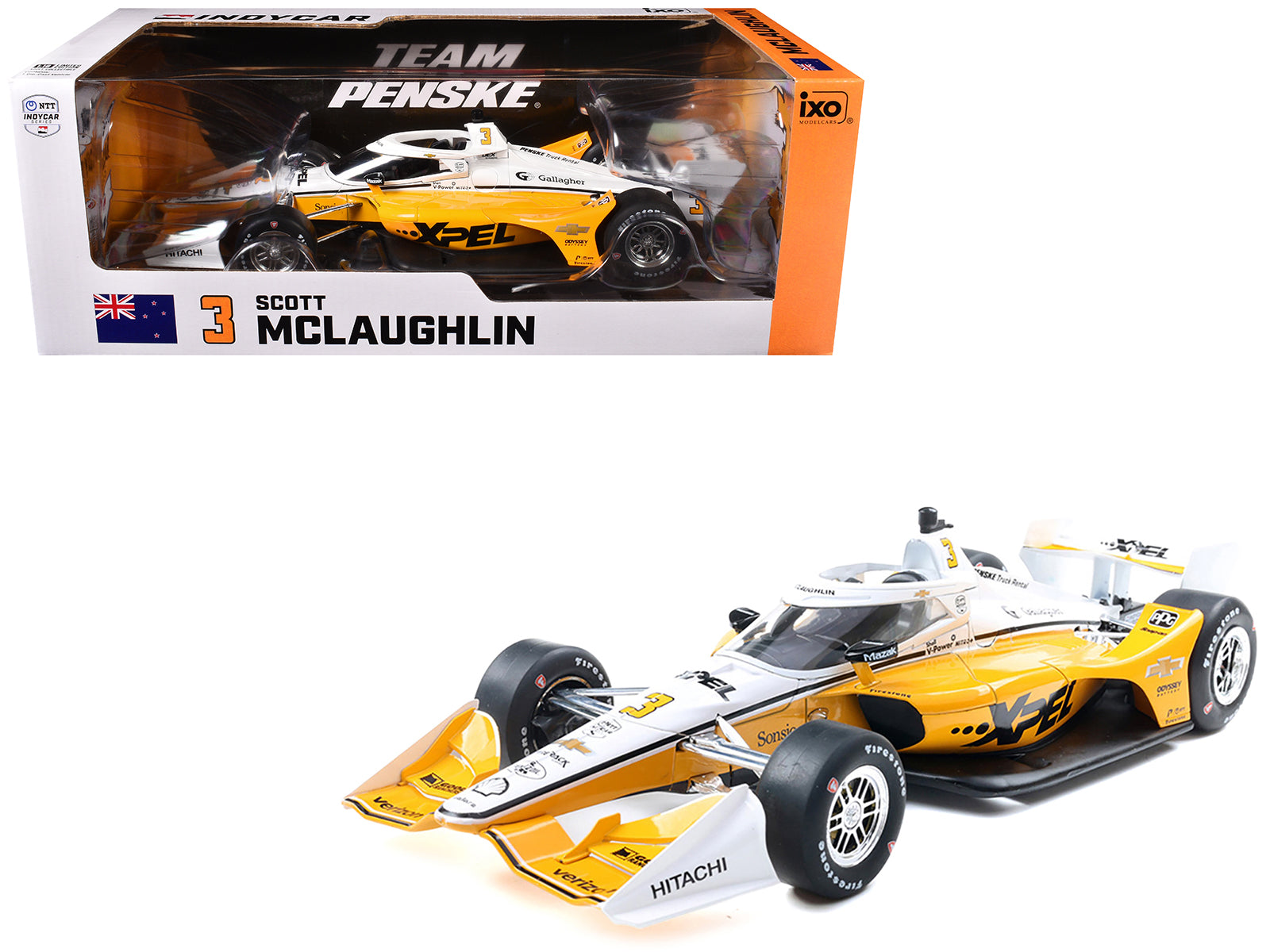 Dallara IndyCar #3 Scott McLaughlin "XPEL" Team Penske (Road Course Configuration) "NTT IndyCar Series" (2025) 1/18 Diecast Model Car by IXO Models free shipping USA