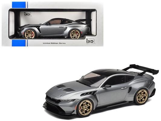 2025 Ford Mustang GTD Gray Metallic with Black Top "Limited Edition" Series 1/18 Diecast Model Car by IXO Models