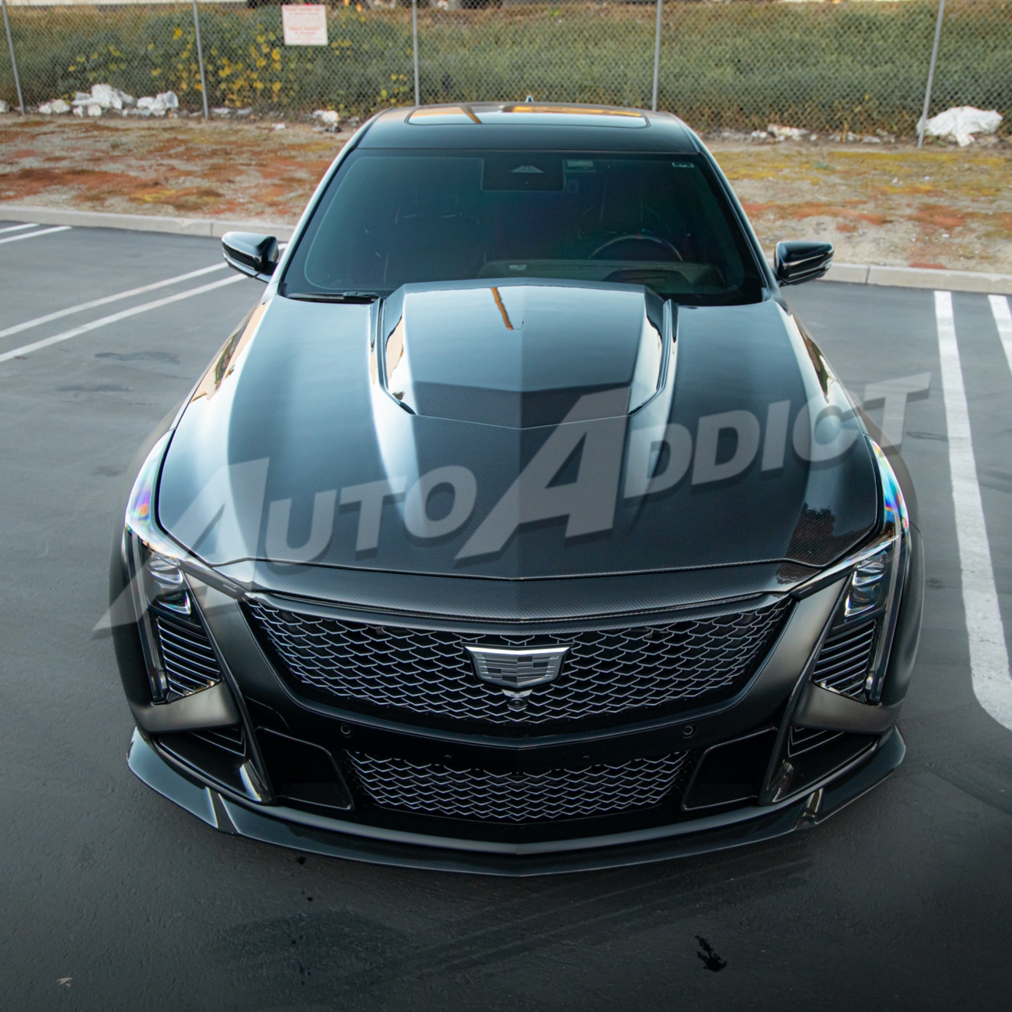 2020-2026 Cadillac CT5/V-Blackwing Heritage Spec Pre-Preg V-Shaped Double Sided Carbon Fiber Hood