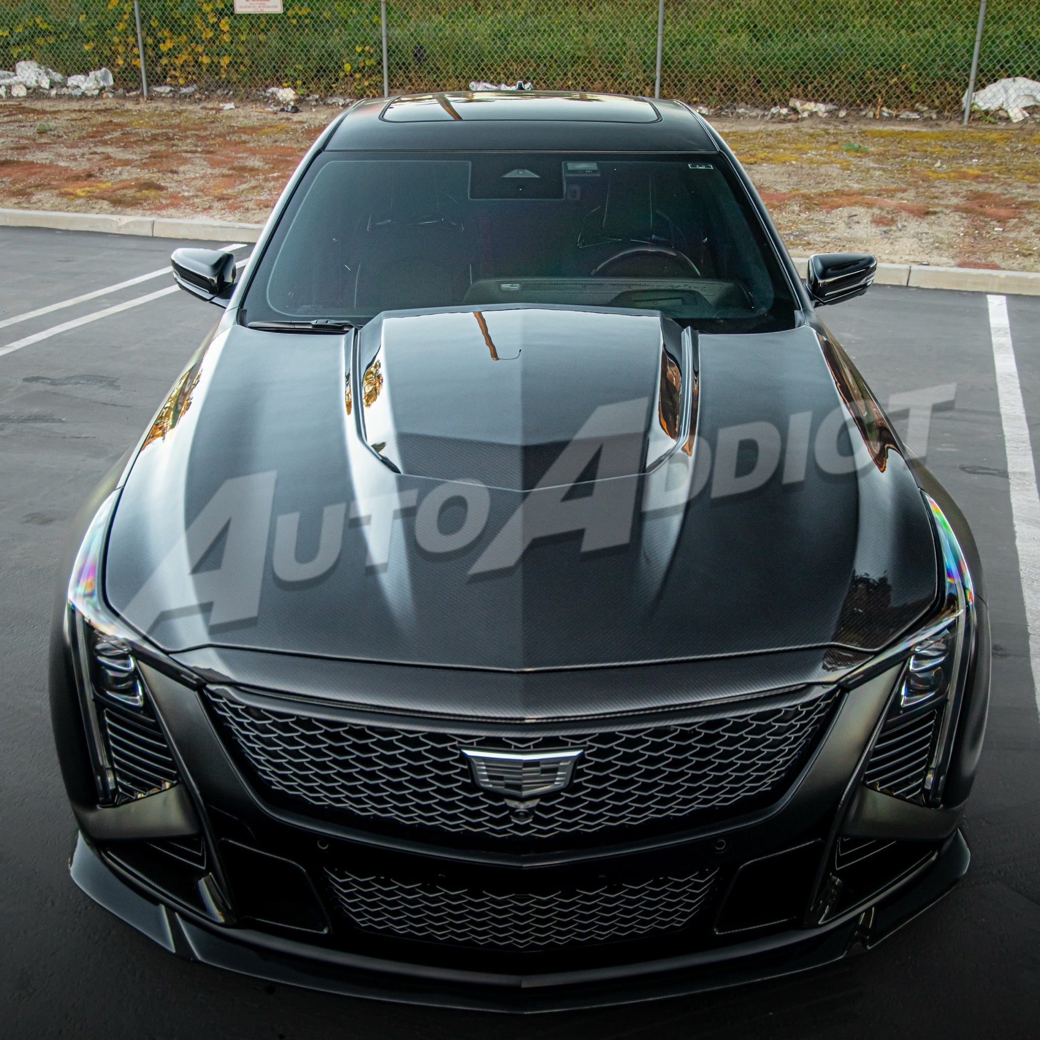2020-2026 Cadillac CT5/V-Blackwing Heritage Spec Pre-Preg V-Shaped Double Sided Carbon Fiber Hood