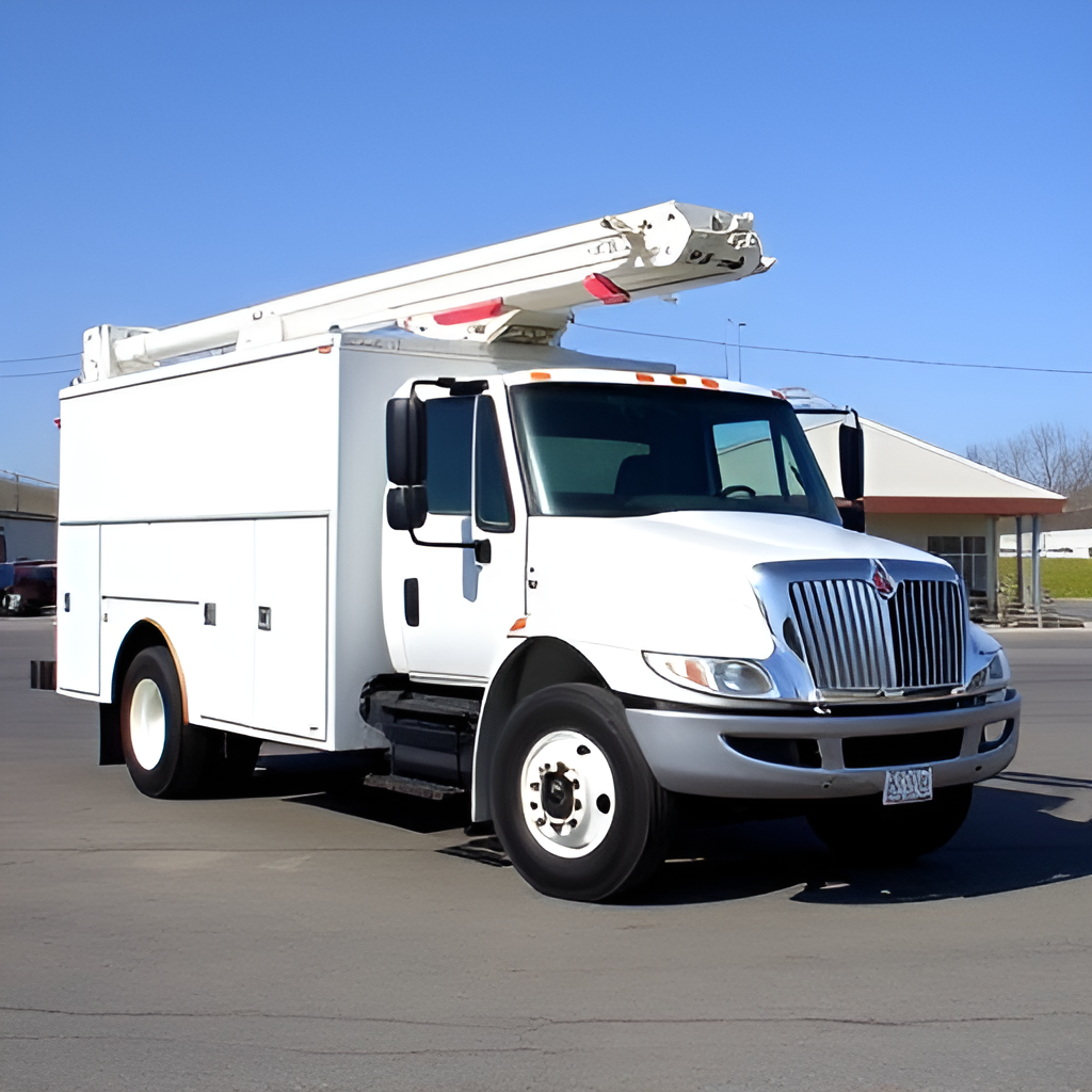 International 4200 Line Maintenance Service Truck White "Long - Premium International Models from New Ray - Just $51.29! Shop now at Rapidvehicles