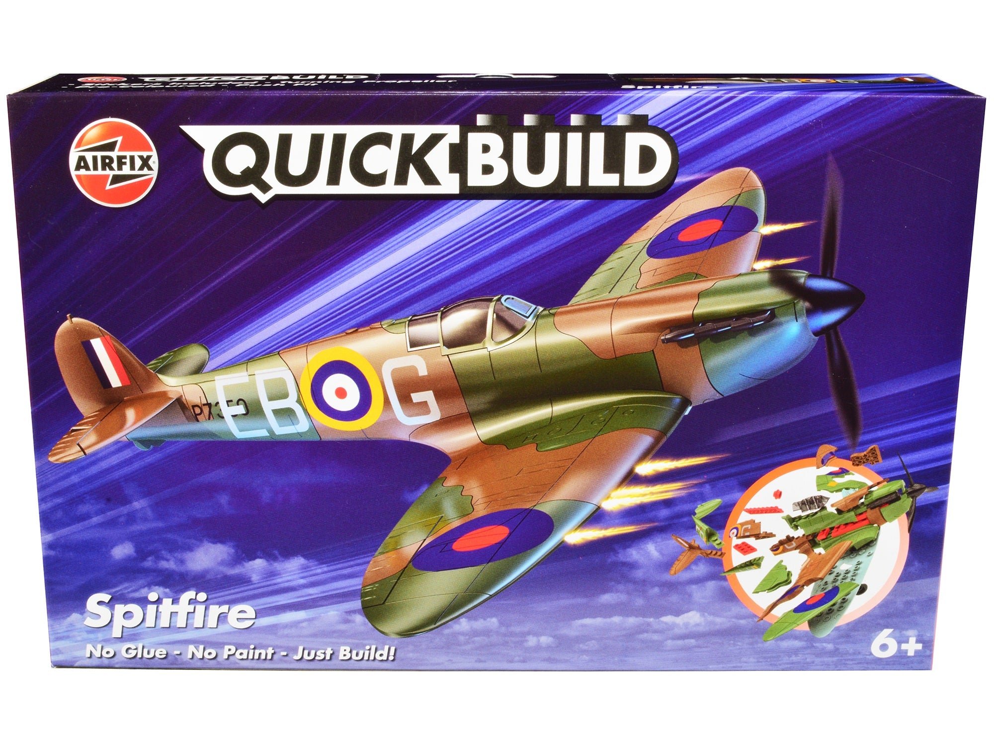 Skill 1 Model Kit Spitfire Snap Together Painted Plastic Model Airplane Kit by Airfix Quickbuild - Premium Airfix Quickbuild Snap On Models from Airfix Quickbuild - Just $37.99! Shop now at Rapidvehicles