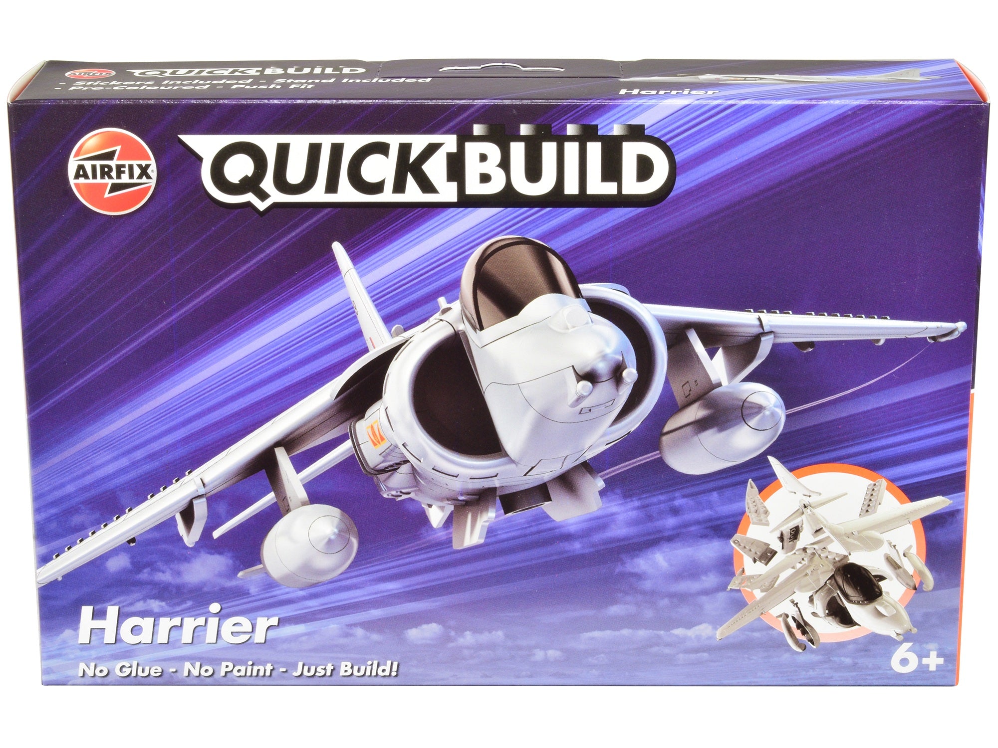 Skill 1 Model Kit Harrier Jump Jet Snap Together Painted Plastic Model Airplane Kit by Airfix Quickbuild - Premium Airfix Quickbuild Snap On Models from Airfix Quickbuild - Just $35.99! Shop now at Rapidvehicles