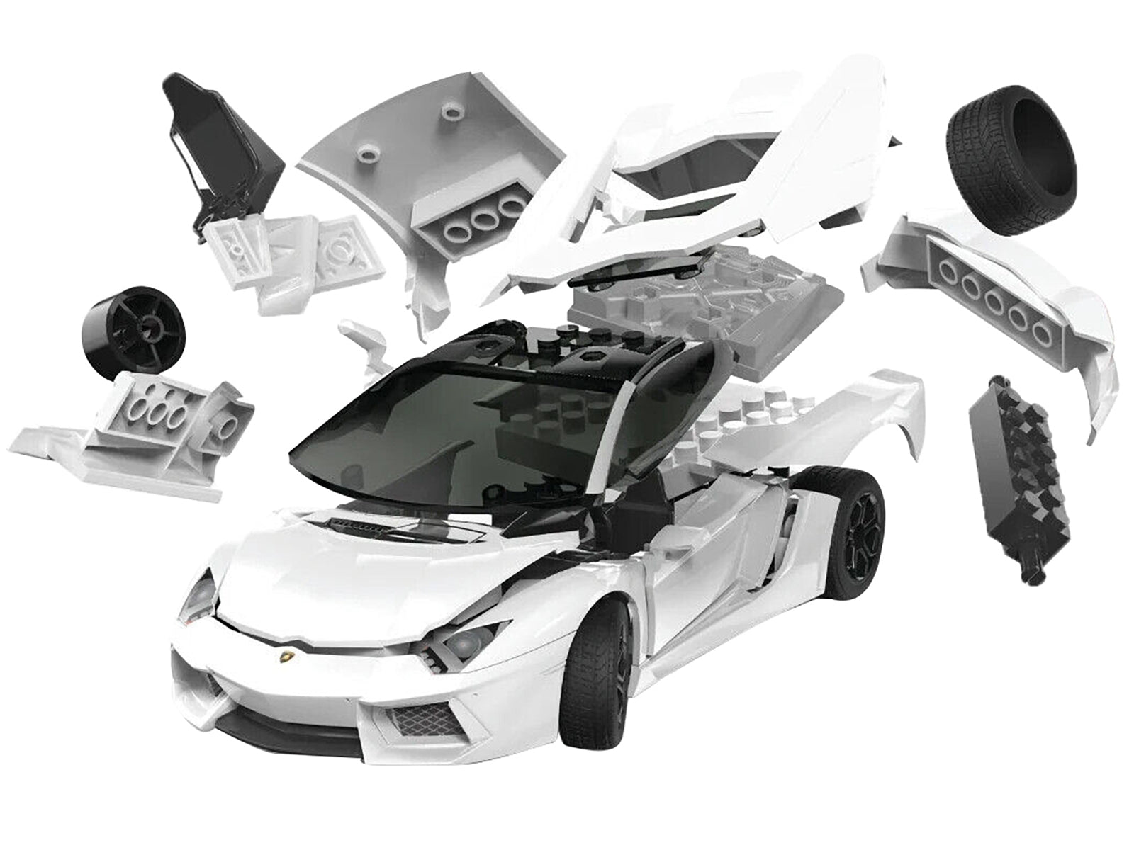 Skill 1 Model Kit Lamborghini Aventador LP 700-4 White Snap - Premium Lamborghini Models from Airfix Quickbuild - Just $45.99! Shop now at Rapidvehicles