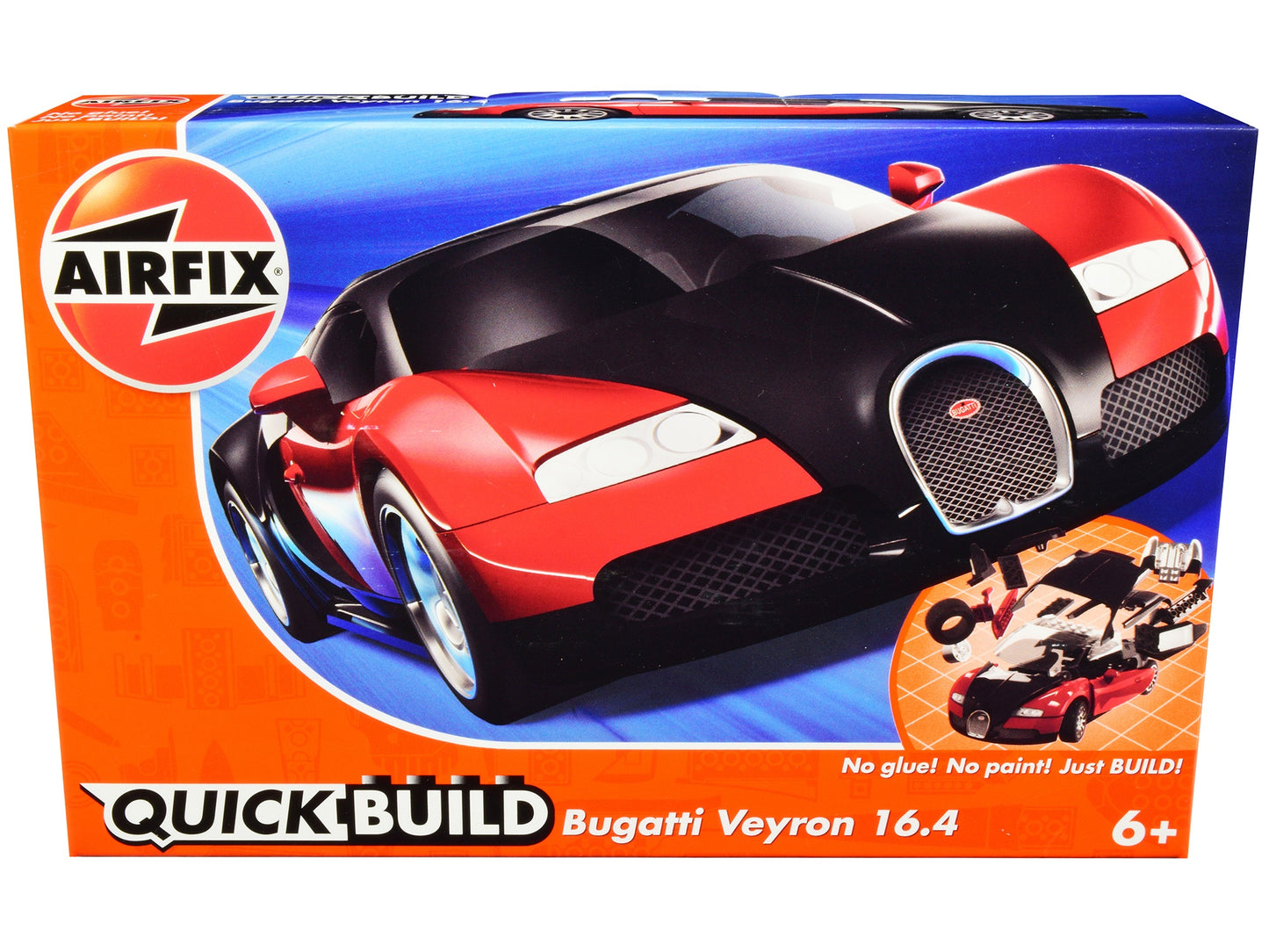 Skill 1 Model Kit Bugatti Veyron Red / Black Snap Together Model