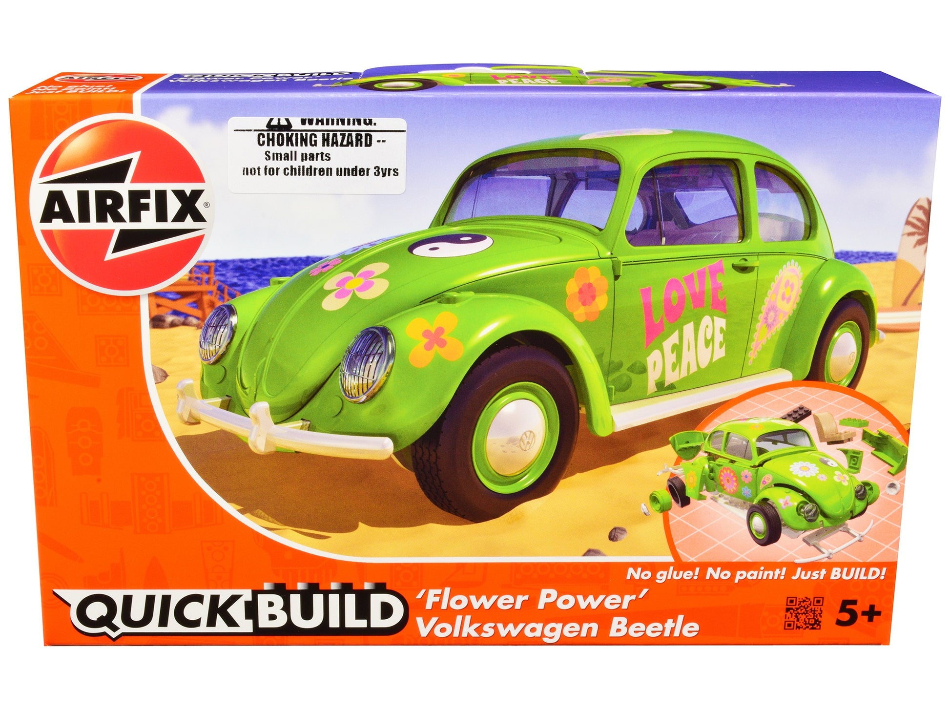 Skill 1 Model Kit Old Volkswagen Beetle Flower Power Snap Together Model by Airfix Quickbuild - Premium Model Kits(To Built) from Airfix Quickbuild - Just $38.78! Shop now at Rapidvehicles