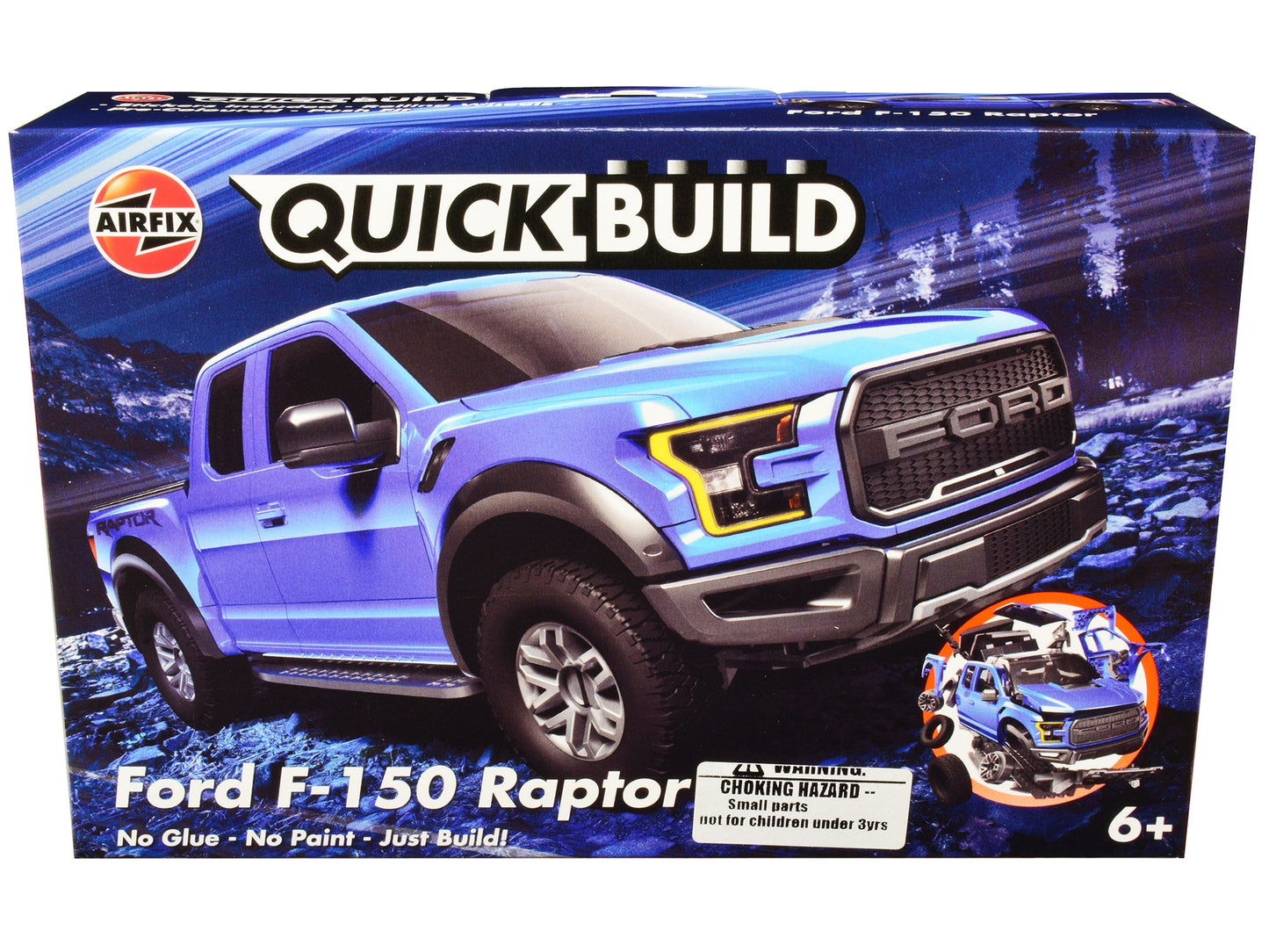 Skill 1 Model Kit Ford F-150 Raptor Blue Snap Together by Airfix - Premium Ford Models from Airfix Quickbuild - Just $60.29! Shop now at Rapidvehicles