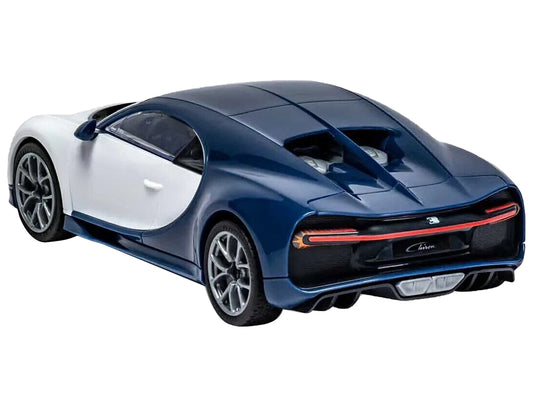 Skill 1 Model Kit Bugatti Chiron White / Blue Snap Together by