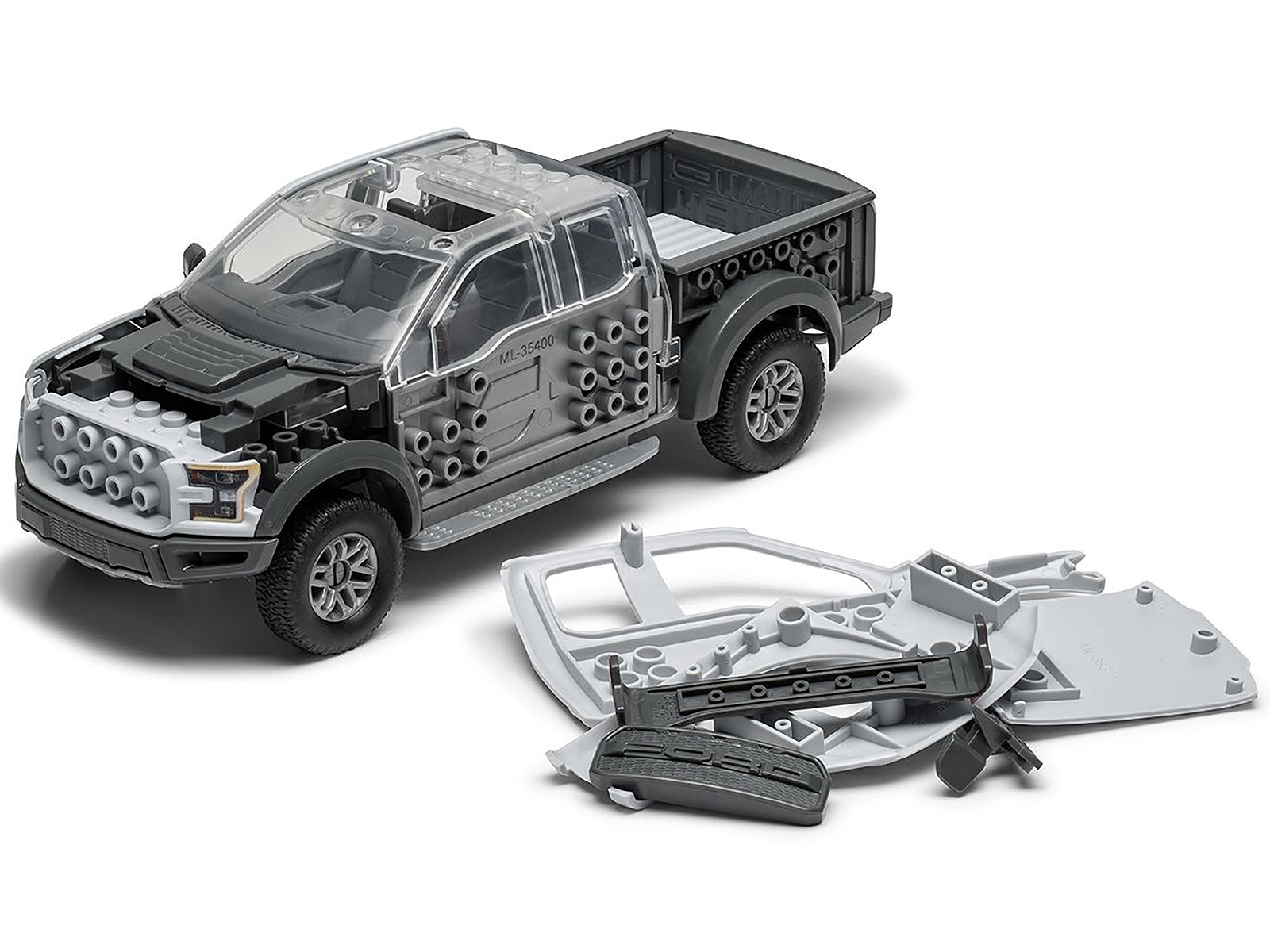 Skill 1 Model Kit Ford F-150 Raptor Pickup Truck Gray Snap Together Snap Together Painted Plastic Model Car Kit by Airfix Quickbuild - Premium Ford Models from Airfix Quickbuild - Just $55.56! Shop now at Rapidvehicles