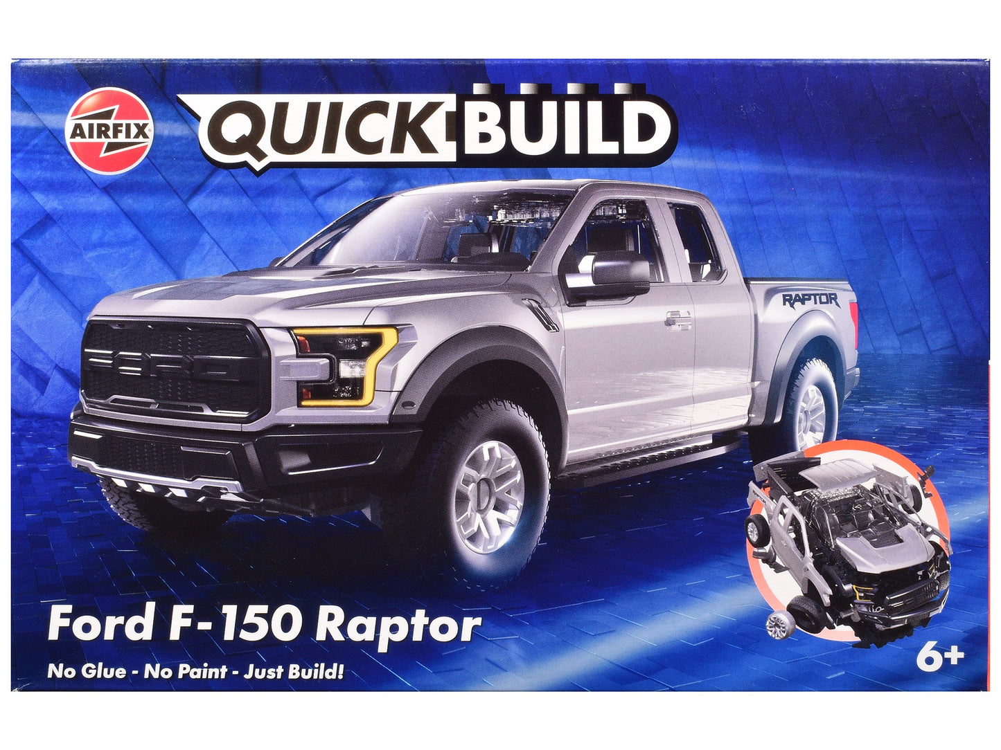 Skill 1 Model Kit Ford F-150 Raptor Pickup Truck Gray Snap - Premium Ford Models from Airfix Quickbuild - Just $61.19! Shop now at Rapidvehicles