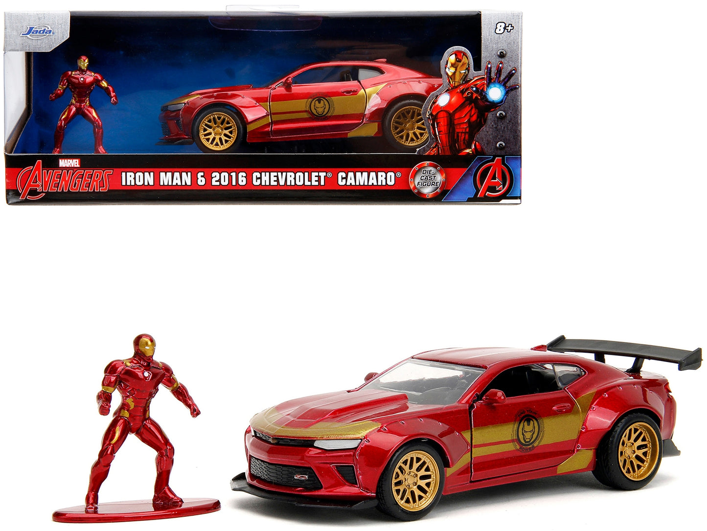 2016 Chevrolet Camaro Red Metallic and Gold and Iron Man Diecast - Premium Chevrolet Models from Jada - Just $32.39! Shop now at Rapidvehicles