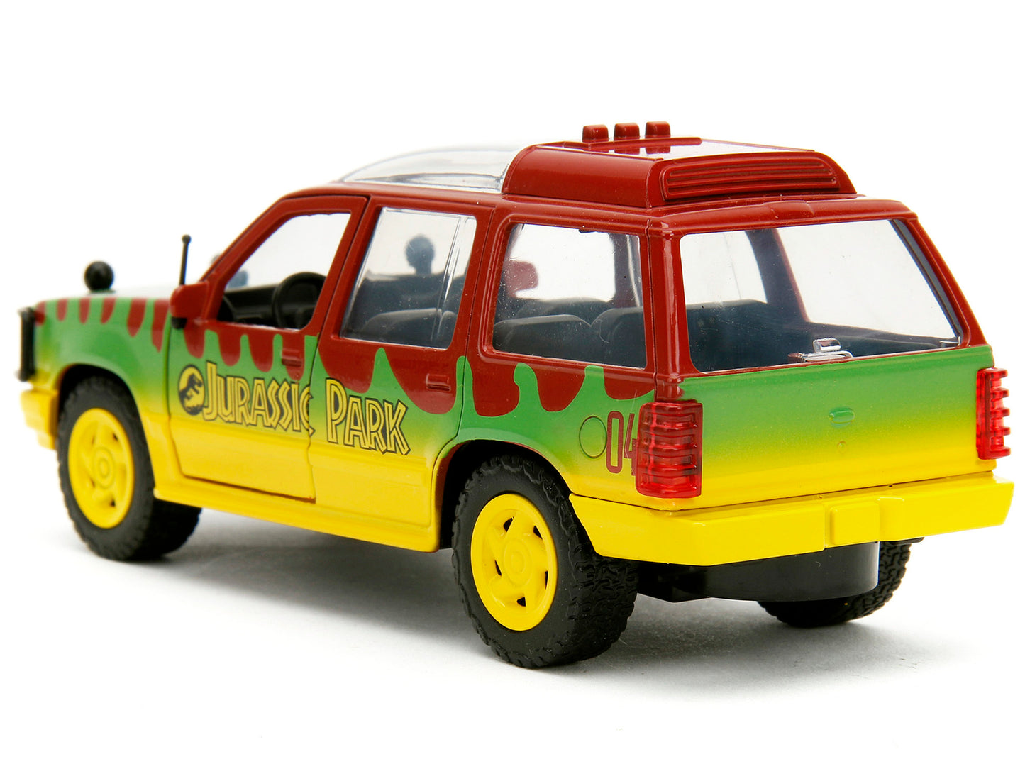 Ford Explorer Red and Yellow with Green Graphics "Jurassic Park" - Premium Movie/TV Series Models from Jada - Just $29.69! Shop now at Rapidvehicles