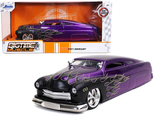 1951 Mercury Purple with Black Flames "Bigtime Muscle" 1/24 - Premium Mercury Models from Jada - Just $62.09! Shop now at Rapidvehicles