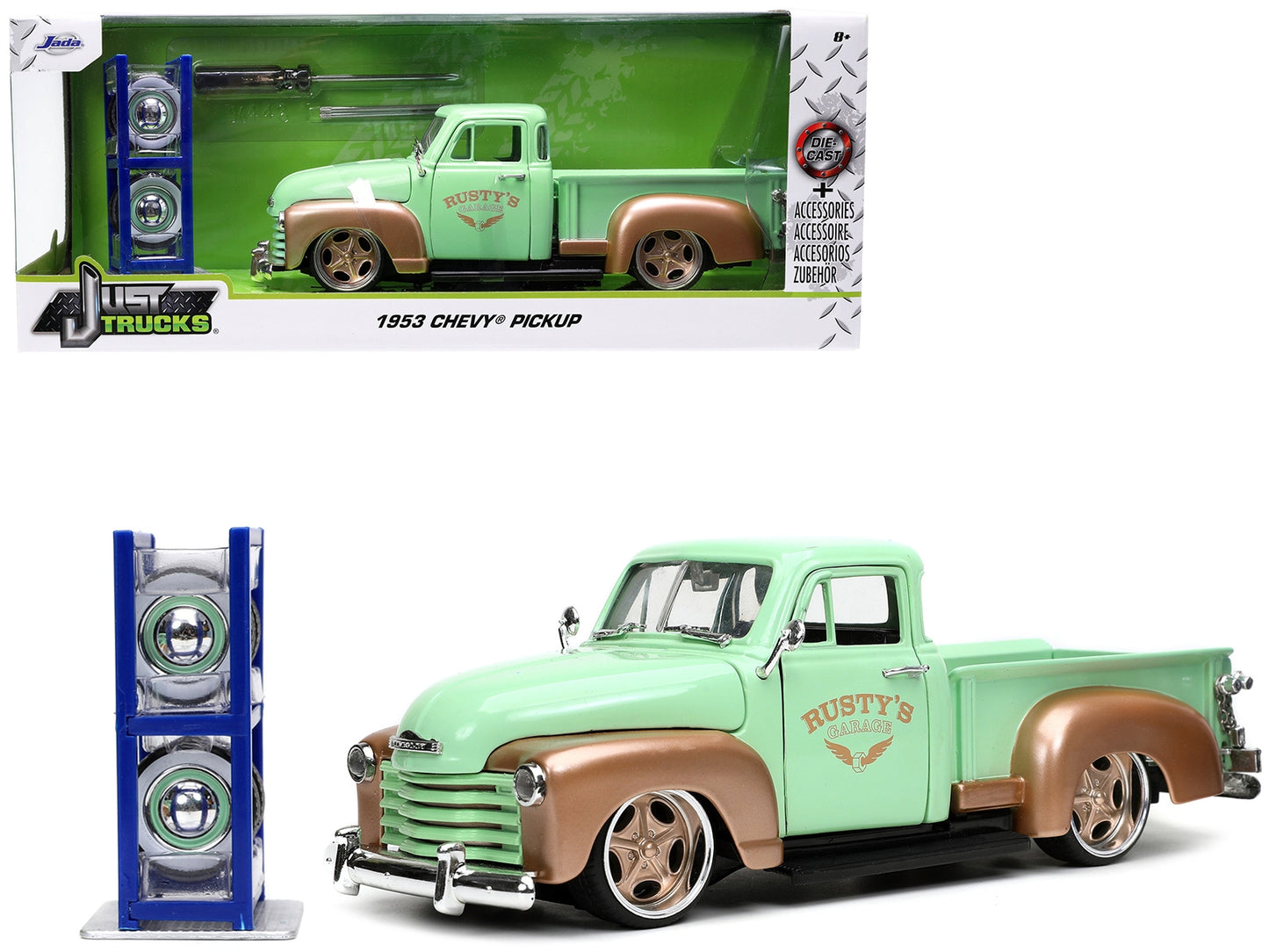 1953 Chevrolet 3100 Pickup Truck Light Green and Gold Metallic - Premium Pickup Trucks Models from Jada - Just $61.19! Shop now at Rapidvehicles