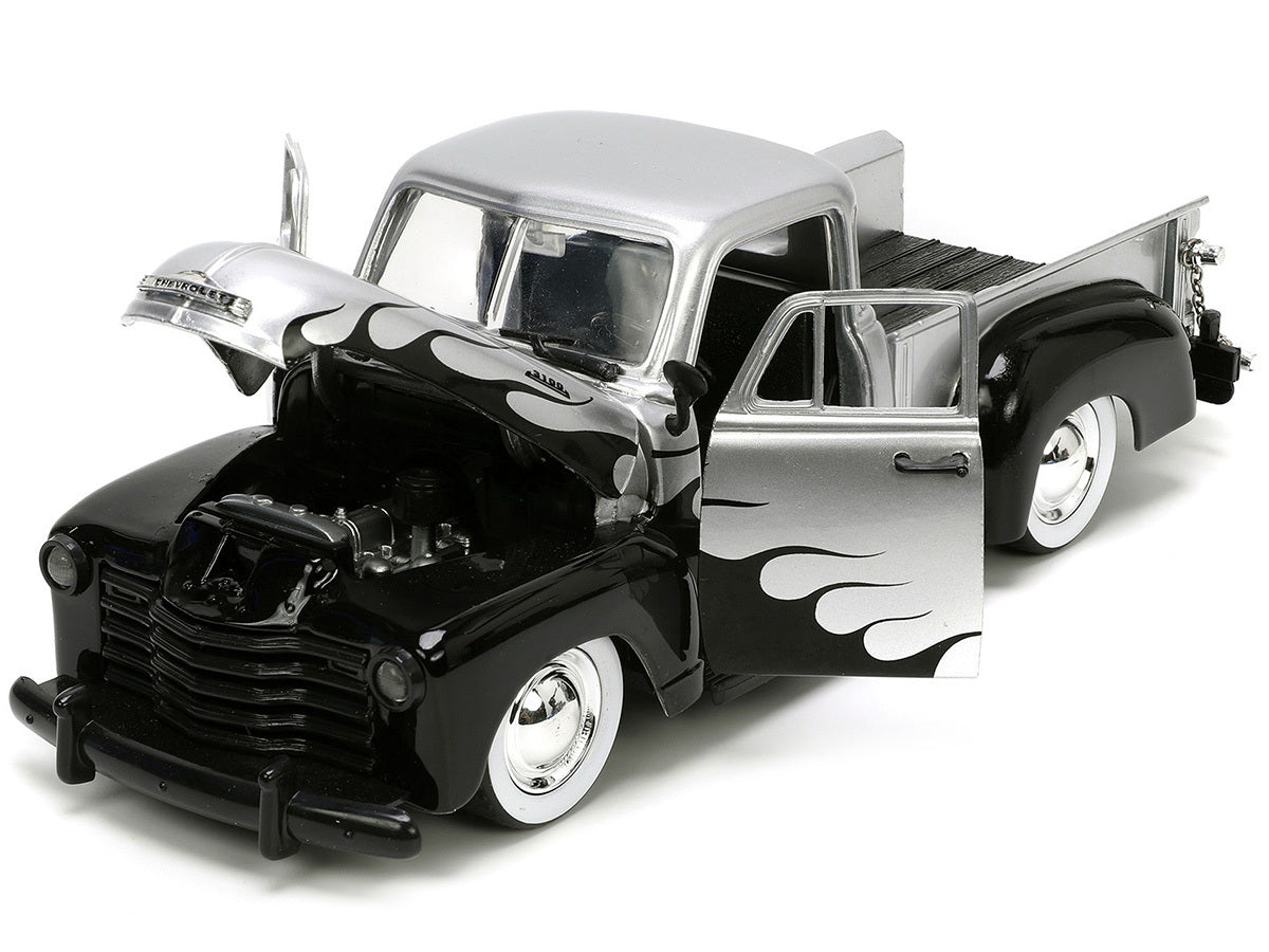 1953 Chevrolet 3100 Pickup Truck Silver Metallic with Black