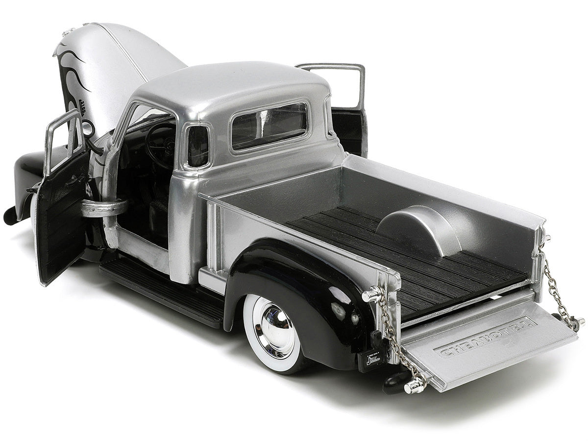 1953 Chevrolet 3100 Pickup Truck Silver Metallic with Black