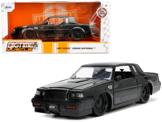 1987 Buick Grand National Black Metallic "Blackbird" "Bigtime Muscle" Series 1/24 Diecast Model Car by Jada free shipping USA