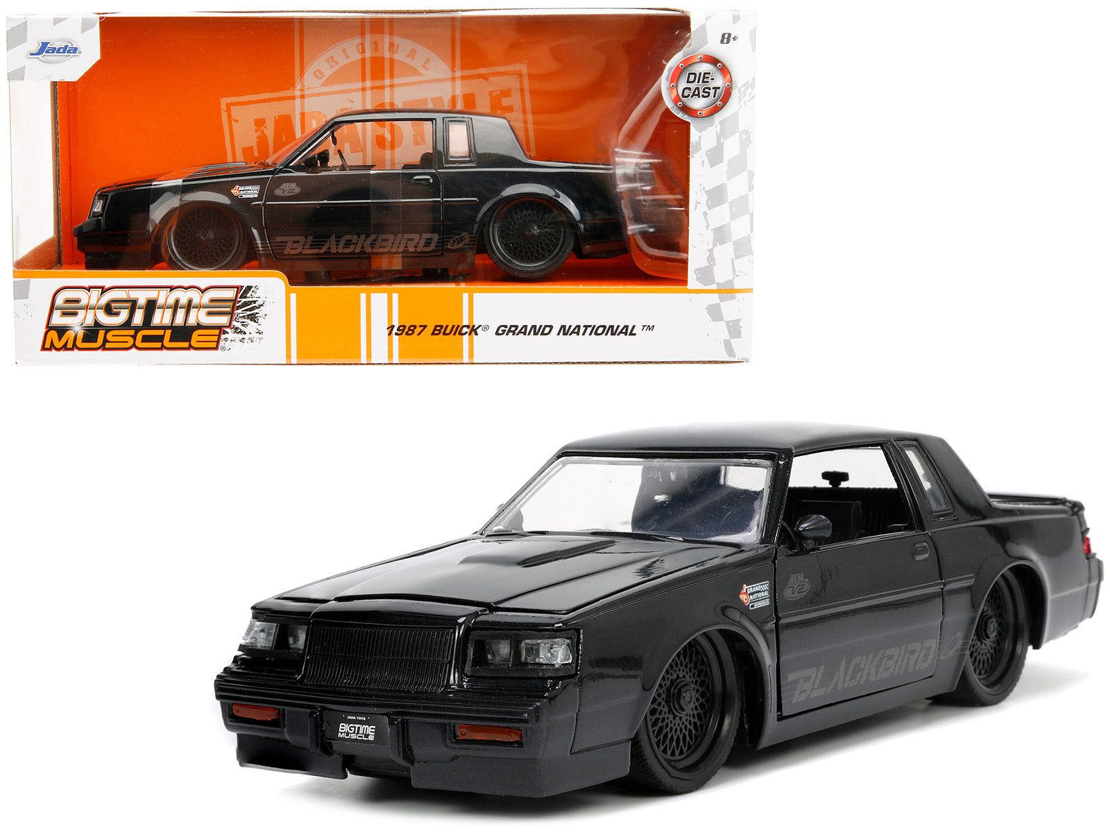 1987 Buick Grand National Black Metallic "Blackbird" "Bigtime Muscle" Series 1/24 Diecast Model Car by Jada free shipping USA