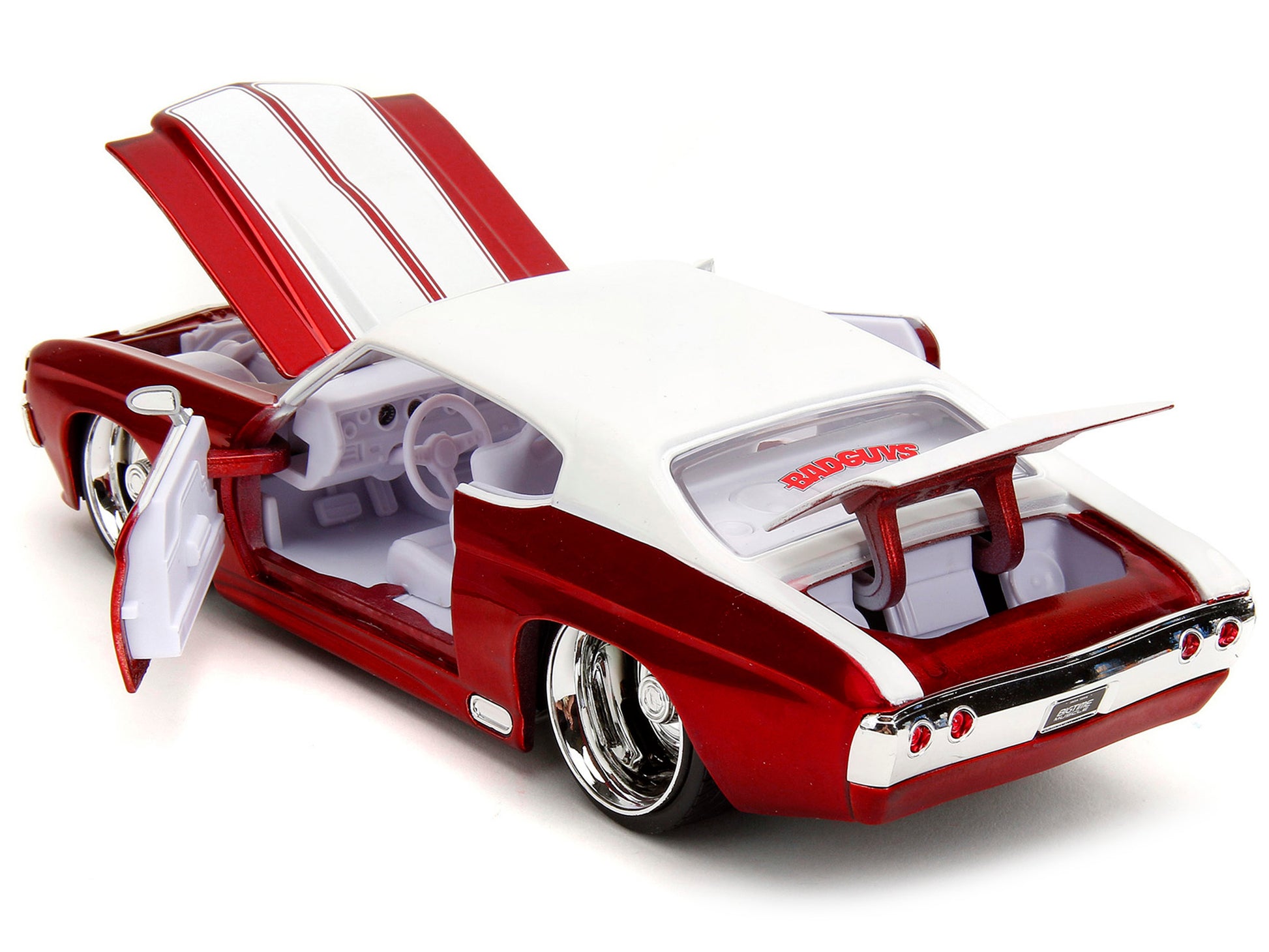 1971 Chevrolet Chevelle SS Candy Red with White Top White Stripes - Premium Chevrolet Models from Jada - Just $58.49! Shop now at Rapidvehicles