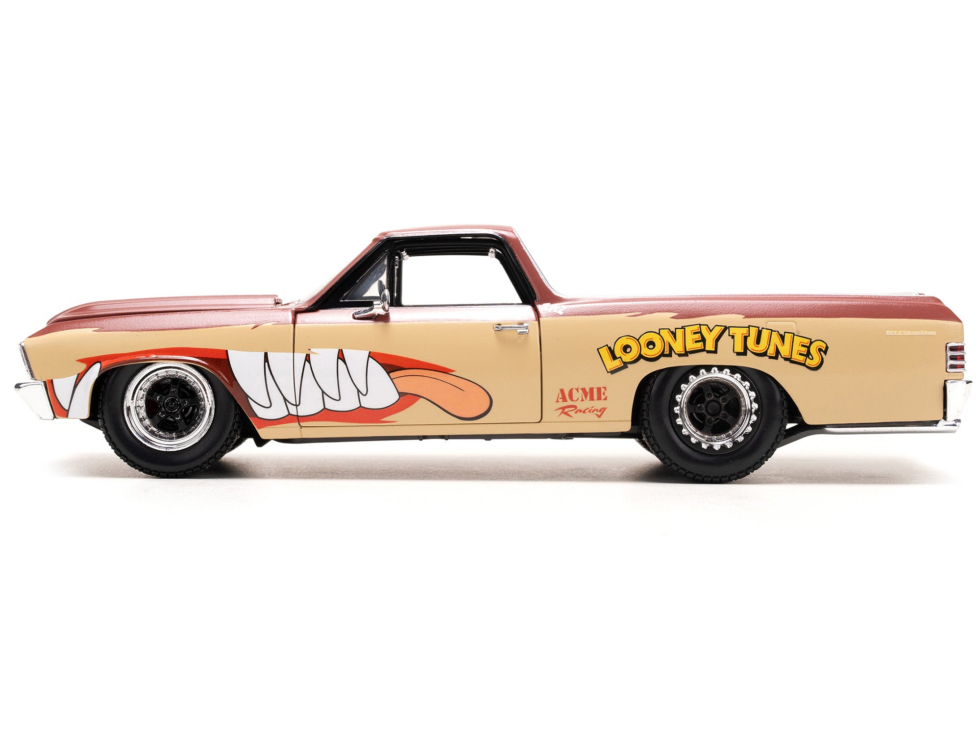 1967 Chevrolet El Camino Brown and Beige with Graphics and Tasmanian Devil (Taz) Diecast Figure "Looney Tunes" "Hollywood Rides" Series 1/24 Diecast Model Car by Jada - Premium Movie/TV Series Models from Jada - Just $59.59! Shop now at Rapidvehicles