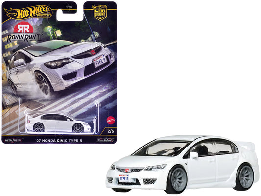 2007 Honda Civic Type R RHD (Right Hand Drive) White "Ronin Run II" Series Diecast Model Car by Hot Wheels - Use code SHOPAPP15 to get 15 percent off